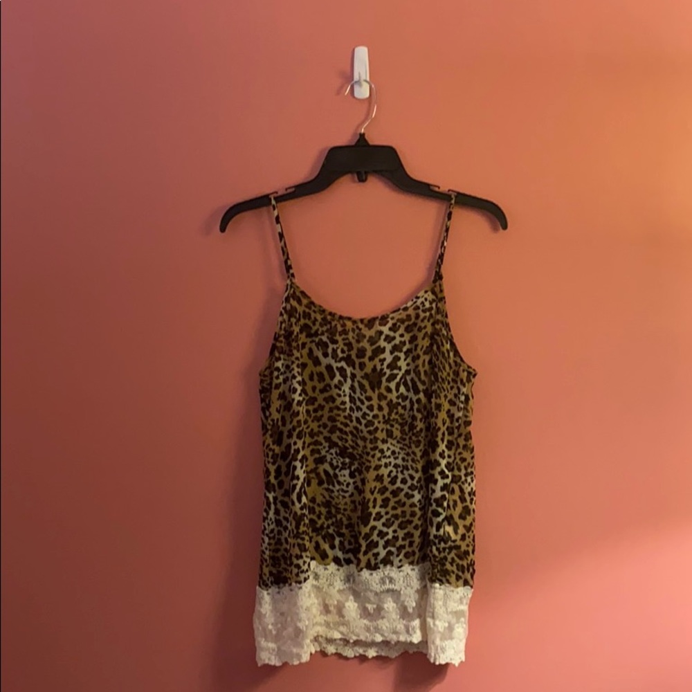 Cheetah Print Tank Top w/ Lace